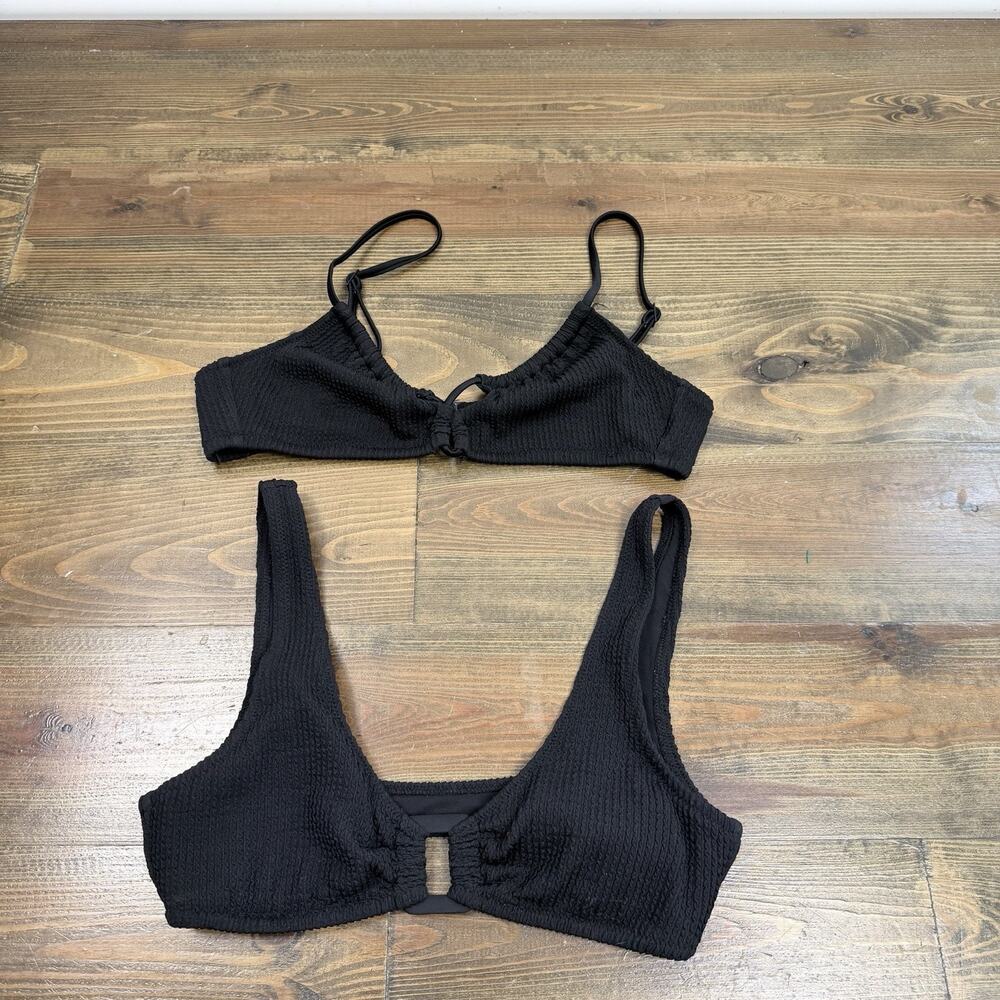 Aerie Bikini Top Lot X2 Size Medium Black